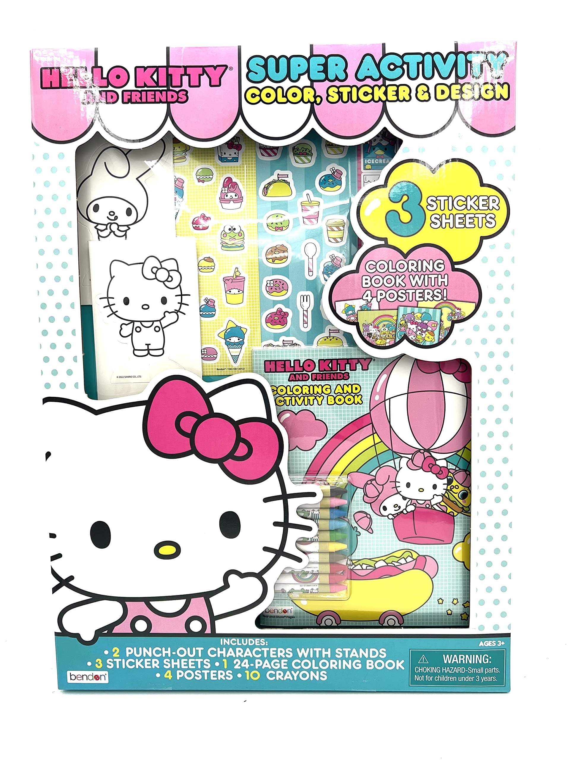 Hello Kitty Super Acitivty Set for Kids, Girls - Bundle with Color, Sticker, Posters and Design