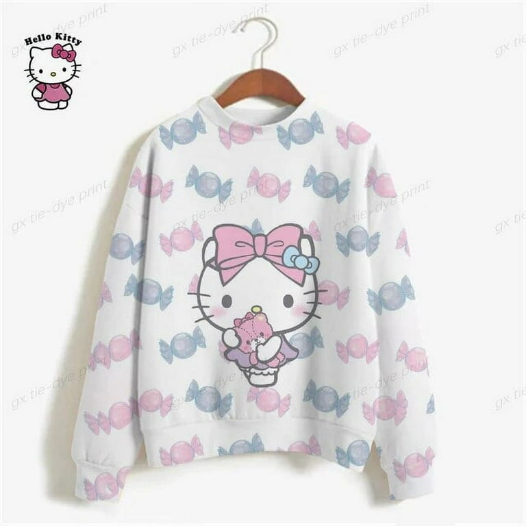 Hello Kitty Sweatshirt for Women Autumn Oversized Hoodie Kawaii 