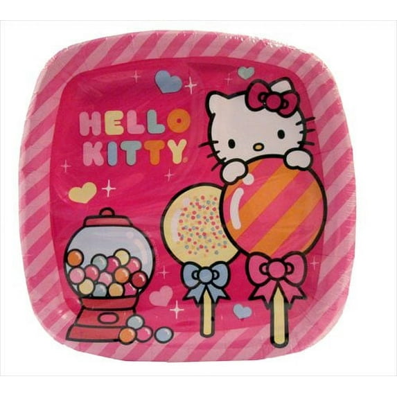 Hello Kitty 'Sweet Gumdrop' Small Paper Pocket Plates (8ct)