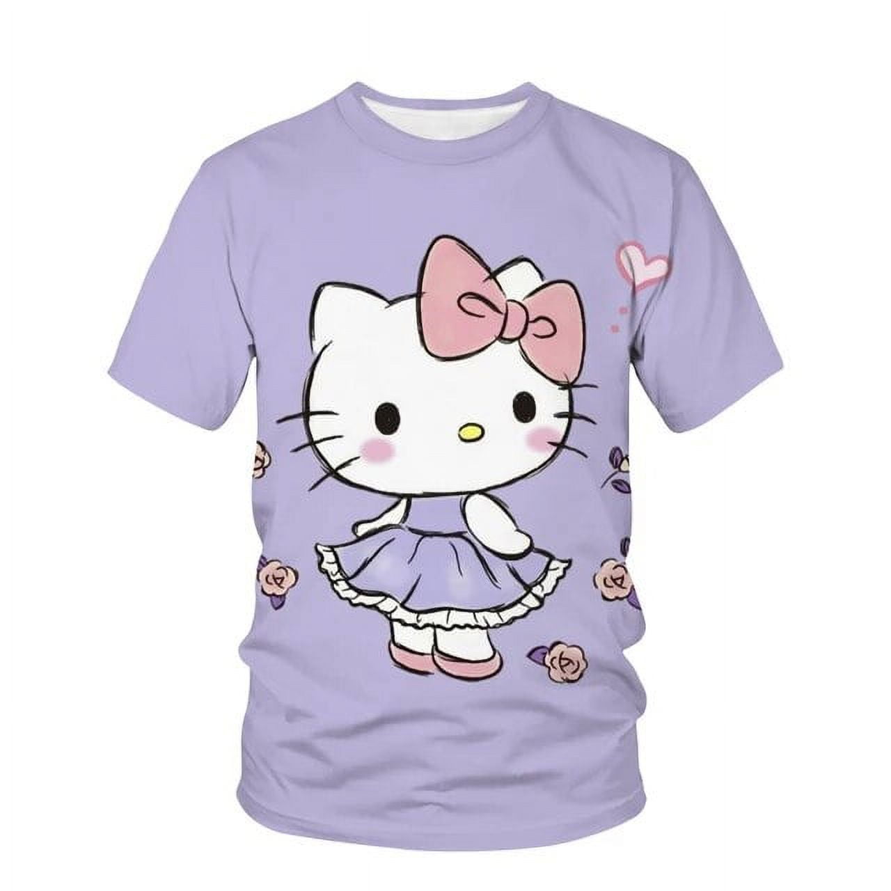 Hello Kitty T Shirt Print Harajuku Women‘s T Shirt Short Sleeve Kawaii ...