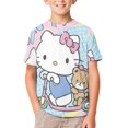 thumbnail image 1 of Hello Kitty T-Shirt for Boys Girls, Unisex Novelty Short Sleeve Tee, Casual Crew Neck Tops, 4-16 Y, 1 of 8