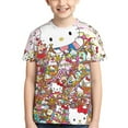 thumbnail image 1 of Hello Kitty T Shirts For Girls Boys, 3d Print Cartoon Graphics T Shirt, Youth Crewneck T-Shirt, Unisex Short Sleeve Top Tees Age 4-16 Years, 1 of 7