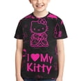 thumbnail image 1 of Hello Kitty T Shirts For Girls Boys, 3d Print Cartoon Graphics T Shirt, Youth Crewneck T-Shirt, Unisex Short Sleeve Top Tees Age 4-16 Years, 1 of 7