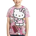 thumbnail image 1 of Hello Kitty T Shirts For Girls Boys, 3d Print Cartoon Graphics T Shirt, Youth Crewneck T-Shirt, Unisex Short Sleeve Top Tees Age 4-16 Years, 1 of 7
