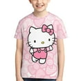 thumbnail image 1 of Hello Kitty T Shirts For Girls Boys, 3d Print Cartoon Graphics T Shirt, Youth Crewneck T-Shirt, Unisex Short Sleeve Top Tees Age 4-16 Years, 1 of 7
