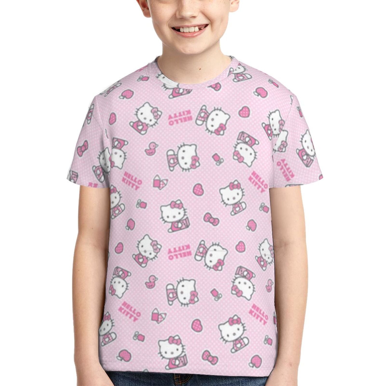 Hello Kitty T Shirts For Girls Boys, 3d Print Cartoon Graphics T Shirt ...