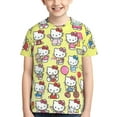 thumbnail image 1 of Hello Kitty T Shirts For Girls Boys, 3d Print Cartoon Graphics T Shirt, Youth Crewneck T-Shirt, Unisex Short Sleeve Top Tees Age 4-16 Years, 1 of 7
