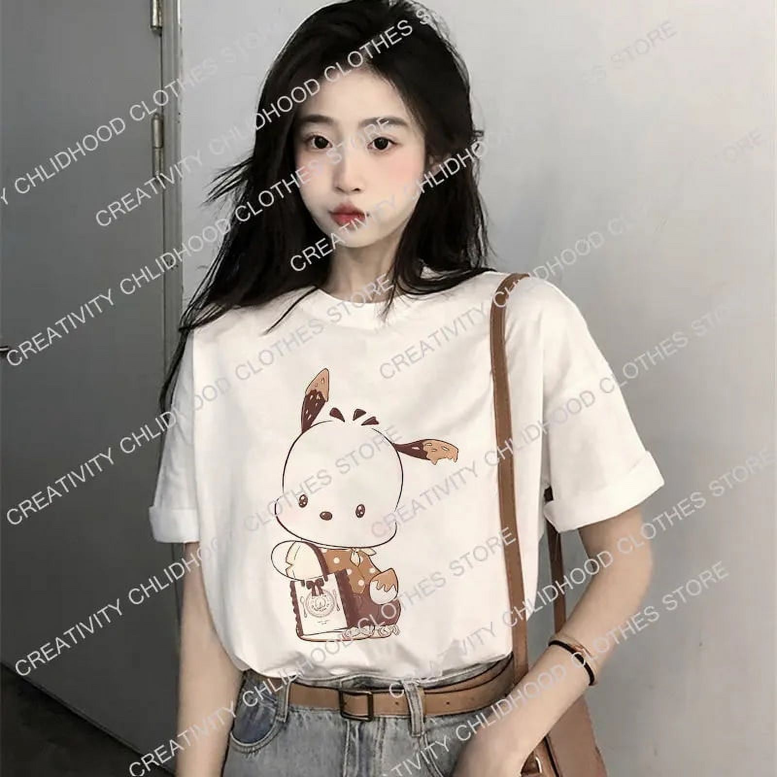 Hello Kitty T-shirt Women Cotton Fashion T Shirts Kawaii Sanrio Melody ...