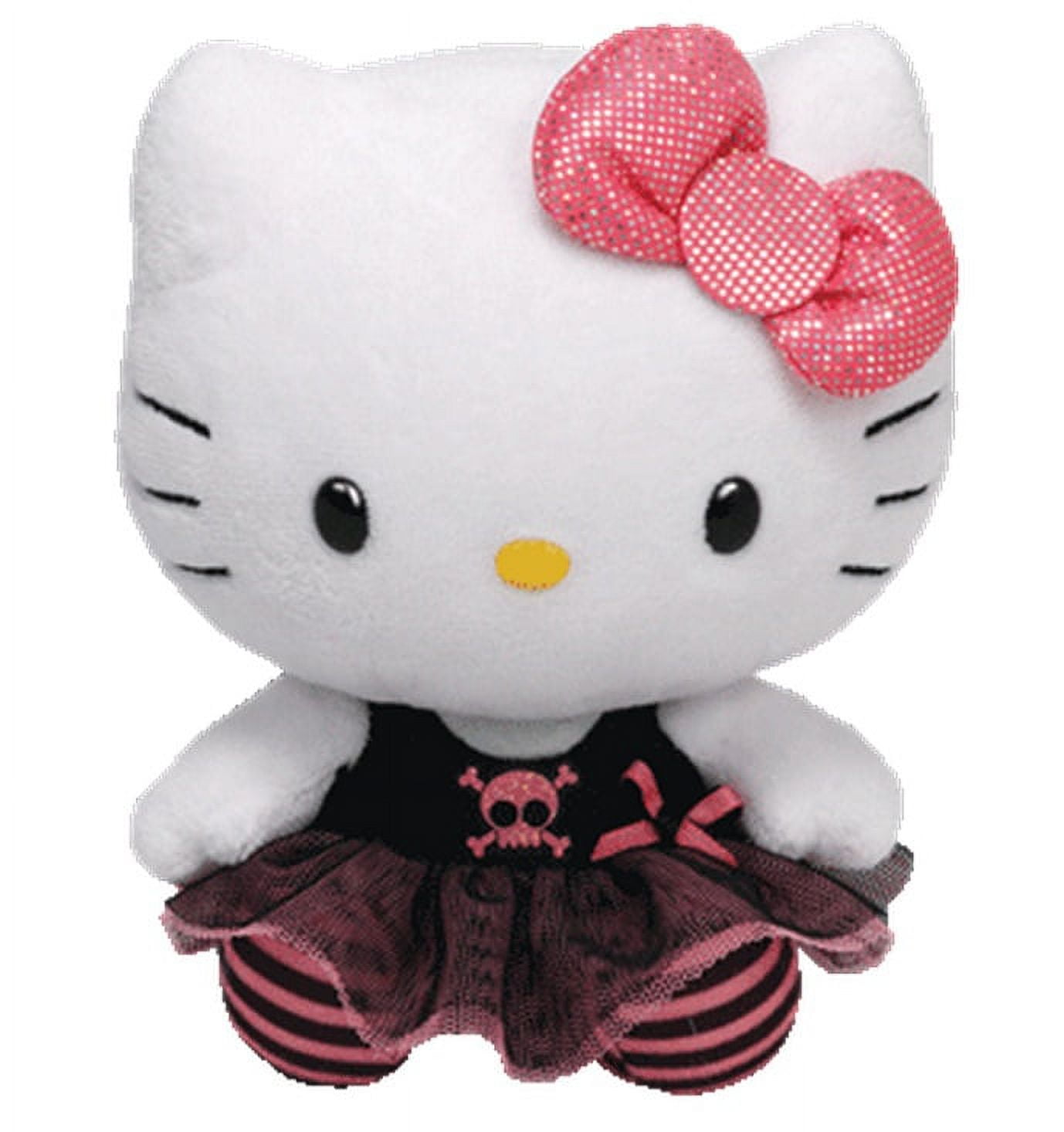Hello Kitty TY Beanie Buddy Medium 11 inch Plush Toy Doll - Skull Black and  Pink 