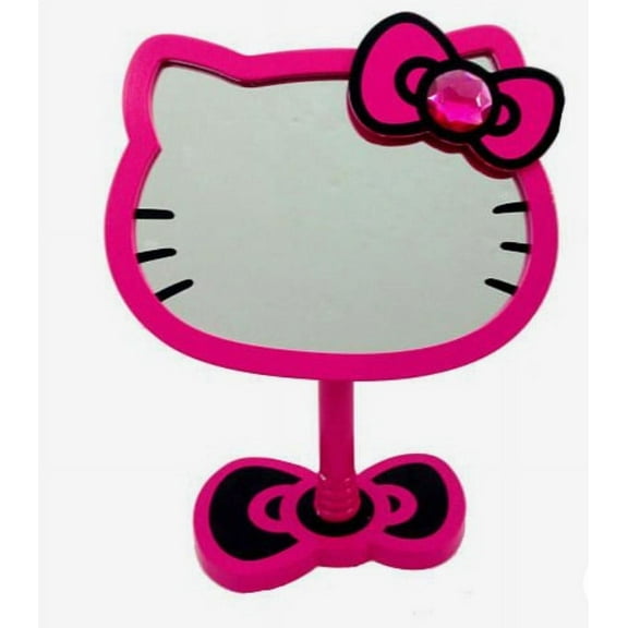 Hello Kitty Table Top Desk Top Mirror Pink Rhinestone Bow