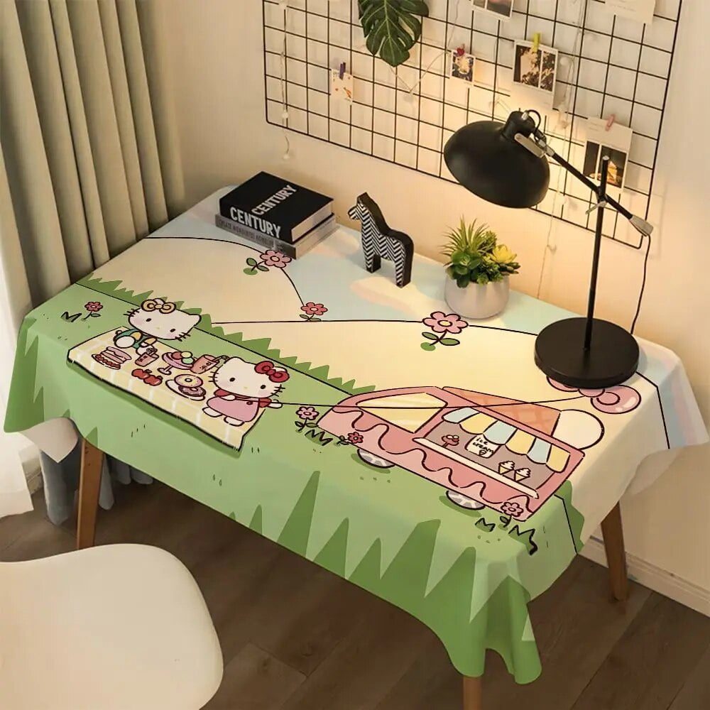 Hello Kitty Tablecloth Kawaii Sanrio Cute Anime Toys for Kids Dormitory ...
