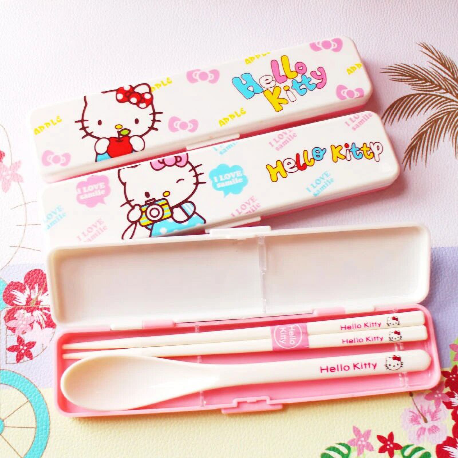 Hello Kitty Tableware Set Kawaii Chopsticks Spoons Forks Abs Anime