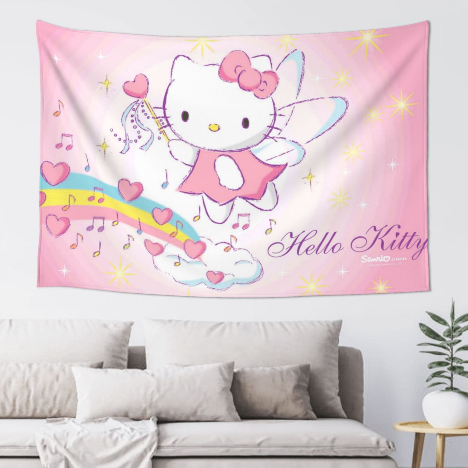 Hello Kitty Tapestry, Wall Hanging Tapestry, Wall Art Tapestries Poster ...