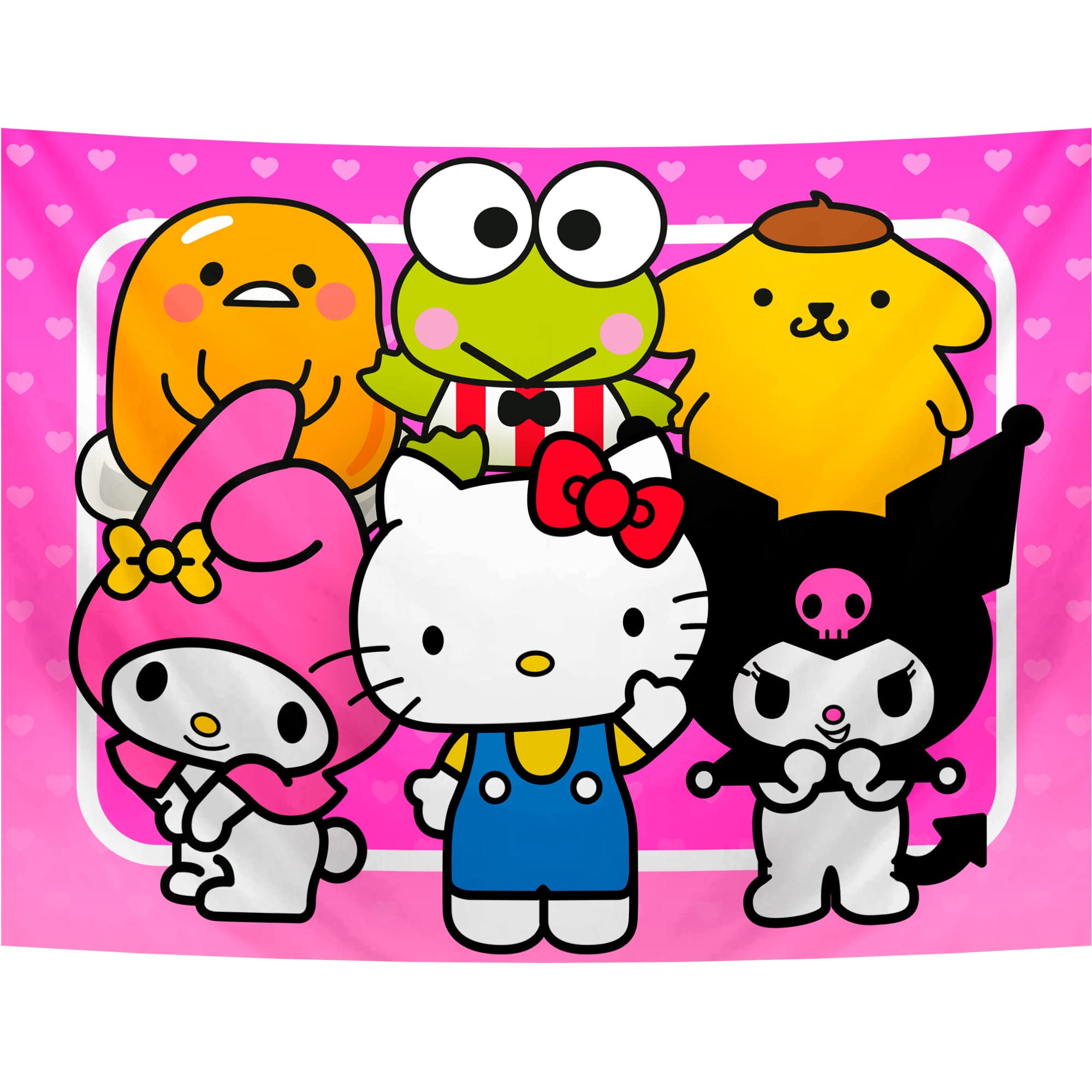 Hello Kitty Tapestry, Wall Hanging Tapestry, Wall Art Tapestries Poster