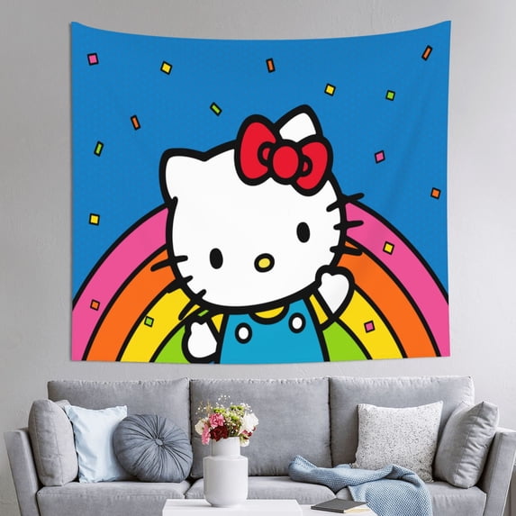 Hello Kitty Tapestry Wall Hanging Wall Decor Wall Art Tapestry Home Decoration For Bedroom, Living Room, Dorm 40x60 Inch