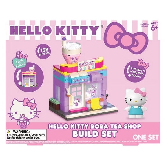 Hello Kitty Tea Shop Build Set & Figure Blocks 158 Pieces