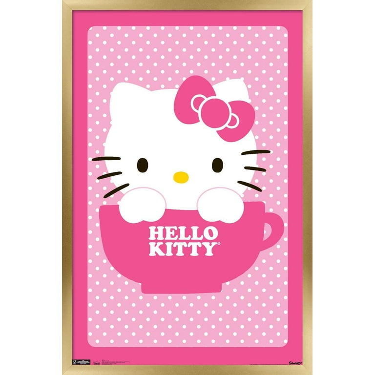 Hello Kitty - Teacup Wall Poster, 22.375 x 34, Framed 