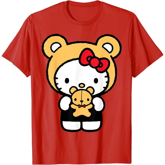 Hello Kitty Teddy Bear Dress Up DTG Print Unisex T-Shirt
