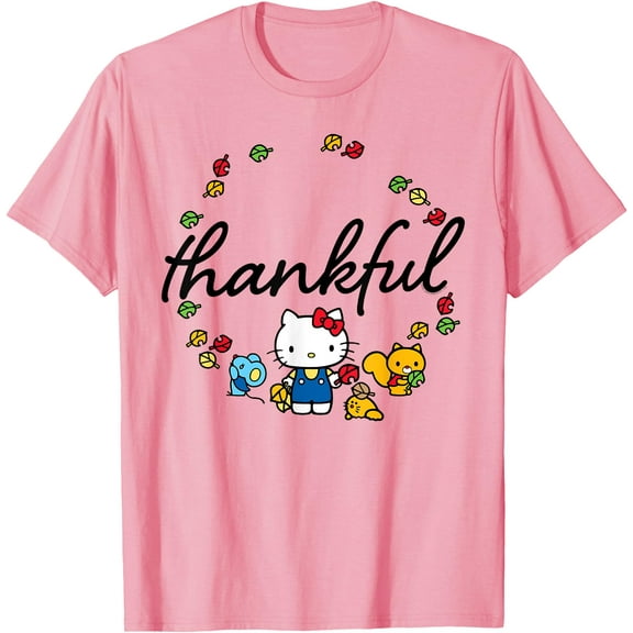 Hello Kitty Thanksgiving Thankful DTG Print Unisex T-Shirt
