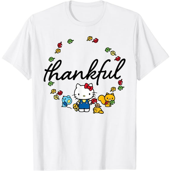 Hello Kitty Thanksgiving Thankful DTG Print Unisex T-Shirt