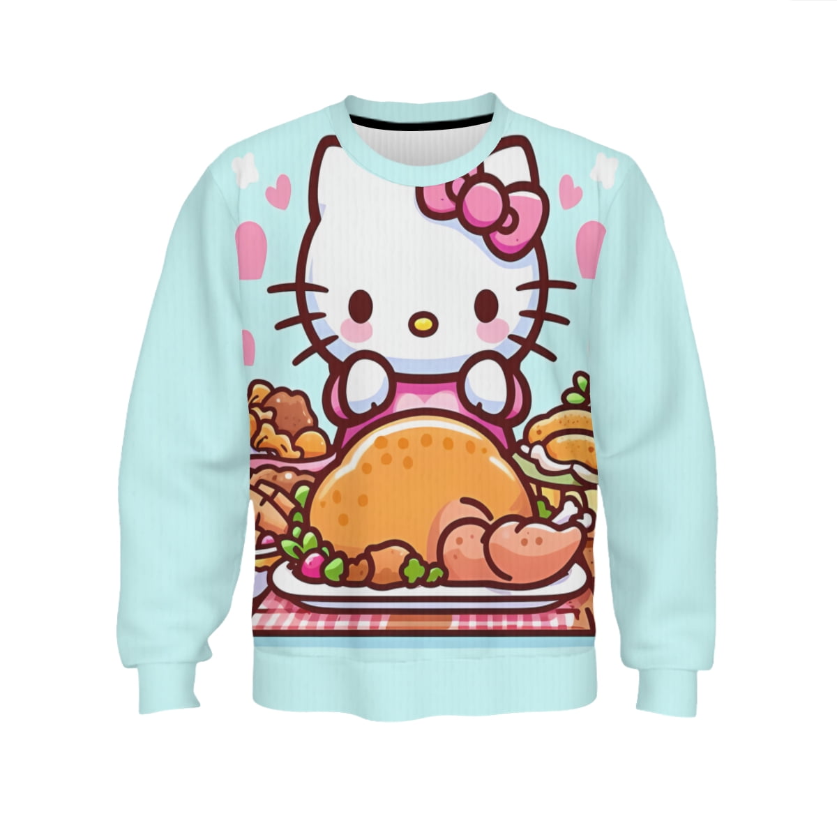 Hello Kitty Thanksgiving halloween Crewneck Sweater for Adults