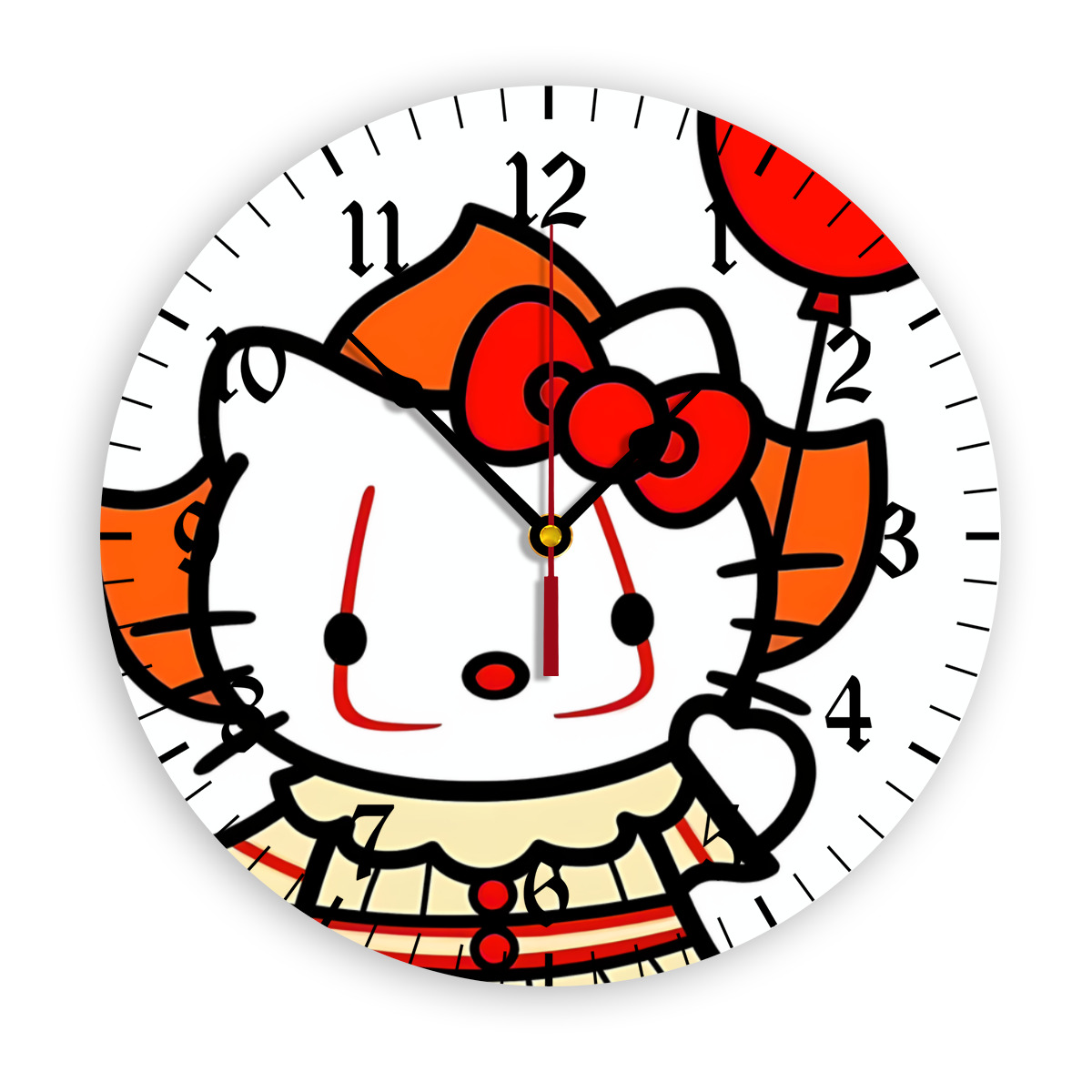 Hello Kitty Thanksgiving halloween Cute Round Digital Wall Clock 12inch