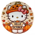 thumbnail image 1 of Hello Kitty Thanksgiving halloween Round Rug Washable Circle Rug Non Slip Round Doormat Anime Printed Flannel Round Entryway Rug Floor Carpet Round for Entrance, Entryway, Bedroom 23.6 Inch, 1 of 5