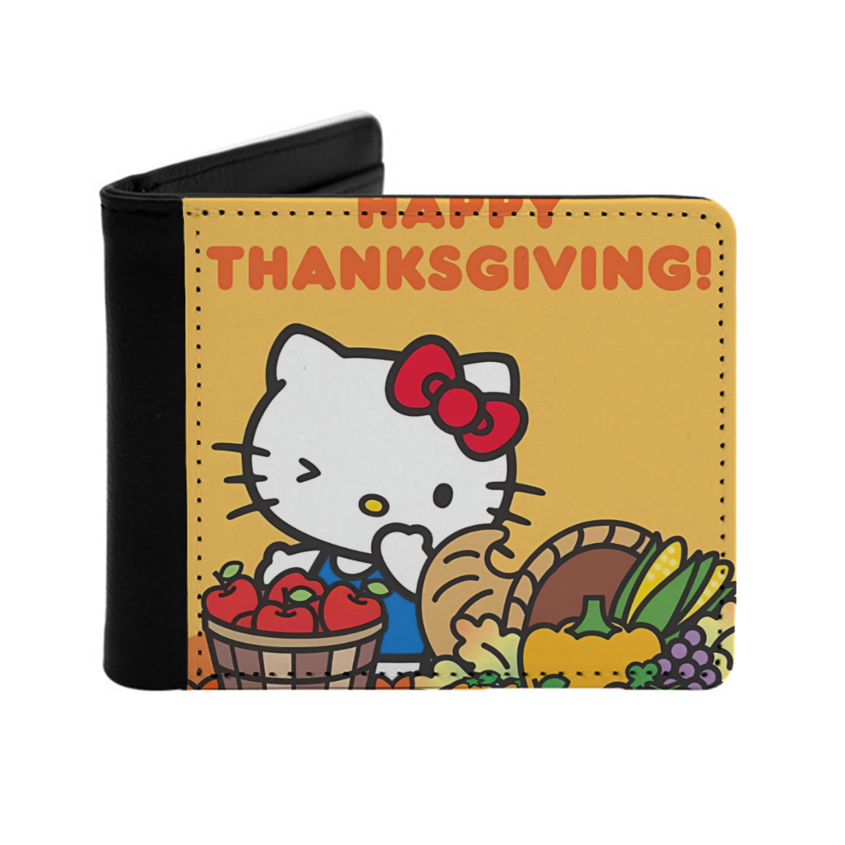 Hello Kitty Thanksgiving halloween Wallet for Boys Men Kids Girls Teen ...