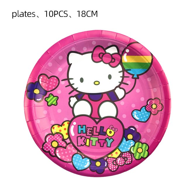 Hello Kitty Theme Birthday Party Decoration Disposable Tableware Plate