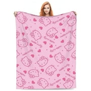 Hello Kitty Throw Blanket Couch Bed Sofa Soft Lightweight Warm Cozy Flannel Fleece Bed Blanket For Kids Adults Gift Multiple Sizes Available 40"X30"