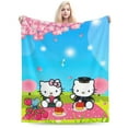 thumbnail image 1 of Hello Kitty Throw Blanket, Cozy Flannel Blankets For Boys Girls, Super Soft Warm Blanket For Couch Sofa Bed, 1 of 9