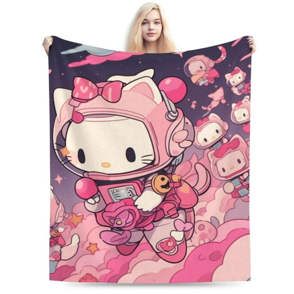Hello Kitty Throw Blanket, Cozy Flannel Blankets For Boys Girls, Super Soft Warm Blanket For Couch Sofa Bed