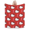 thumbnail image 1 of Hello Kitty Throw Blanket, Cozy Flannel Blankets For Boys Girls, Super Soft Warm Blanket For Couch Sofa Bed, 1 of 9
