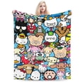 thumbnail image 1 of Hello Kitty Throw Blanket, Cozy Flannel Blankets For Boys Girls, Super Soft Warm Blanket For Couch Sofa Bed, 1 of 9