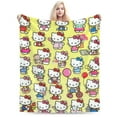 thumbnail image 1 of Hello Kitty Throw Blanket, Cozy Flannel Blankets For Boys Girls, Super Soft Warm Blanket For Couch Sofa Bed, 1 of 9