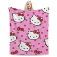 thumbnail image 1 of Hello Kitty Throw Blanket, Cozy Flannel Blankets For Boys Girls, Super Soft Warm Blanket For Couch Sofa Bed, 1 of 9