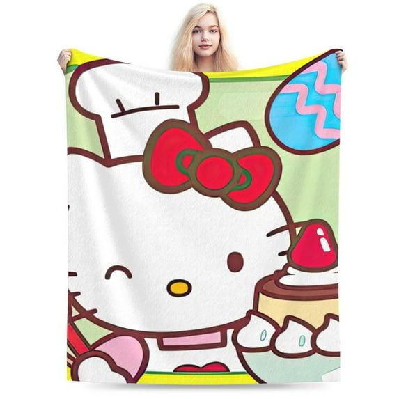 Hello Kitty Throw Blanket, Cozy Flannel Blankets For Boys Girls, Super Soft Warm Blanket For Couch Sofa Bed