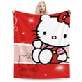 thumbnail image 1 of Hello Kitty Throw Blanket, Cozy Flannel Blankets For Boys Girls, Super Soft Warm Blanket For Couch Sofa Bed, 1 of 9