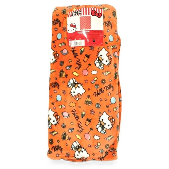 Hello Kitty Throw Cloud Throw Blanket - Orange Multi Color