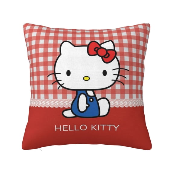 Hello Kitty Throw Pillow Cover Decoration Pillow Case Cushion for Home Sofa Couch 16"x16"
