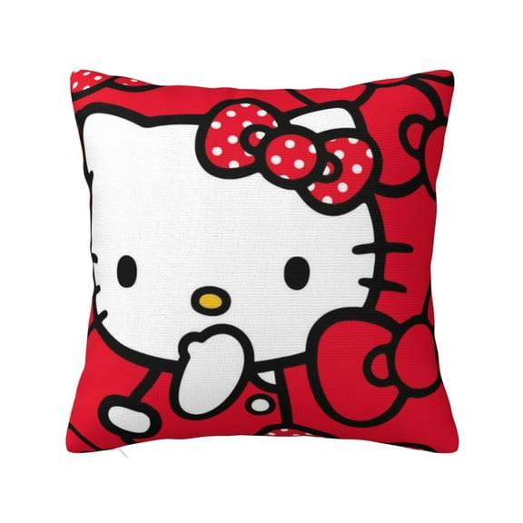 Hello Kitty Throw Pillow Cover Decoration Pillow Case Cushion for Home Sofa Couch 16"x16"
