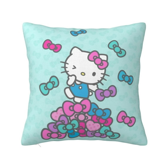 Hello Kitty Throw Pillow Cover Decoration Pillow Case Cushion for Home Sofa Couch 18"x18"