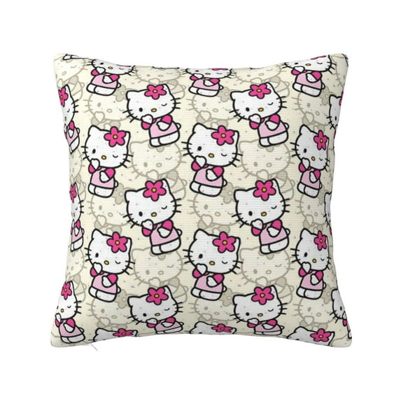 Hello Kitty Throw Pillow Cover Decoration Pillow Case Cushion for Home Sofa Couch 26"x26"
