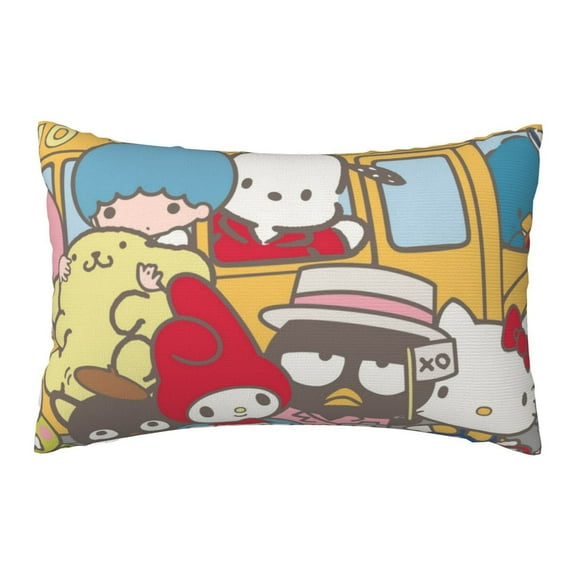 Hello Kitty Throw Pillow Cover Decoration Pillow Case Cushion for Home Sofa Couch Queen Size 20x30 Inch