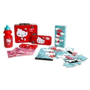 Hello Kitty Tin Box Gift Set for Kids - Tin Box, Tin Pencil Case, Water Bottle, Puzzle, Stickers