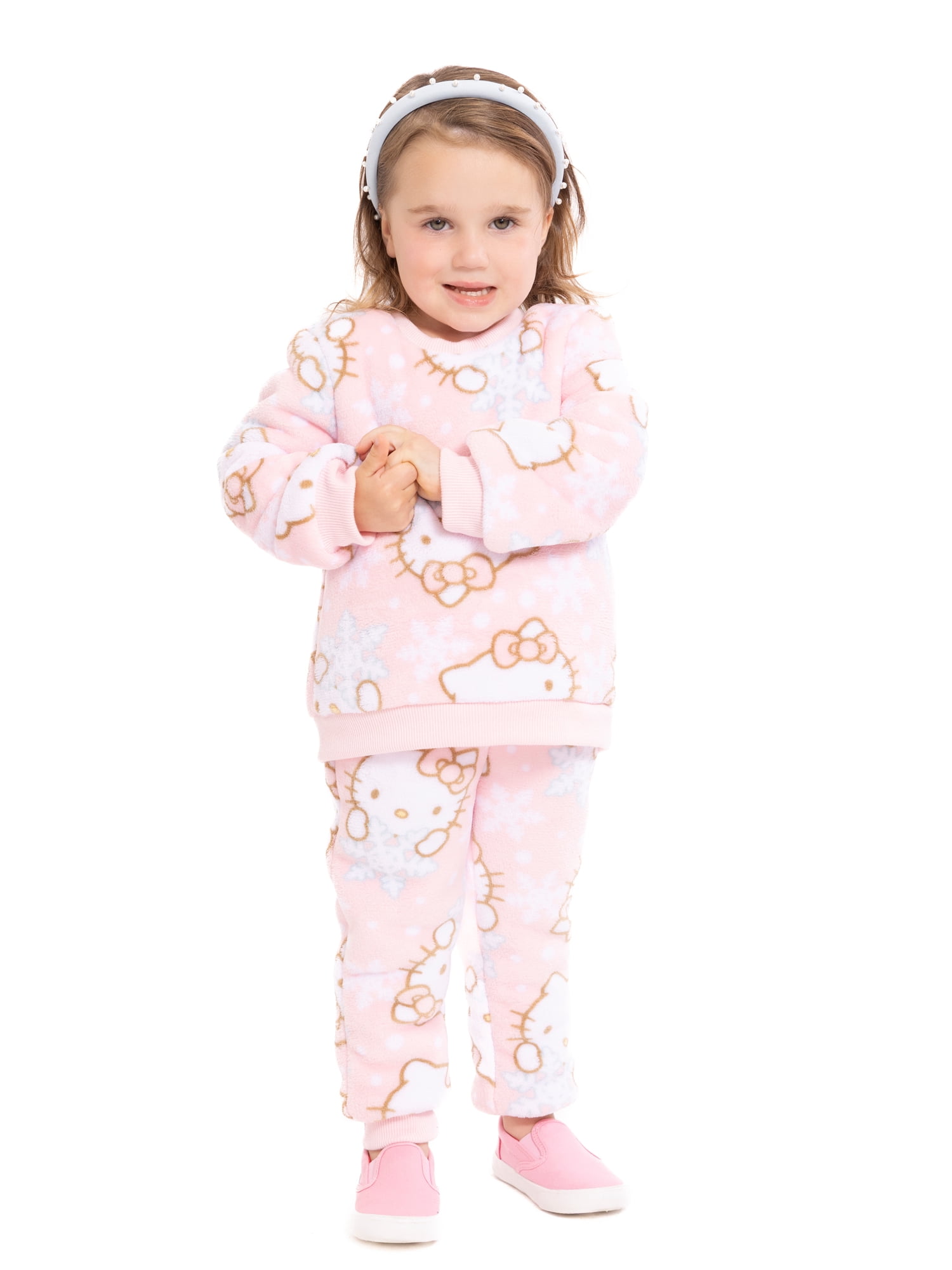 Hello Kitty Toddler Girls Plush Printed Sweatshirt and Jogger Pants Set, 2-Piece, Sizes 12M-5T