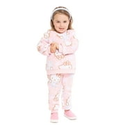 HELLO KITTY Toddler Girls Plush Printed Sweatshirt and Jogger Pants Set, 2-Piece, Sizes 12M-5T