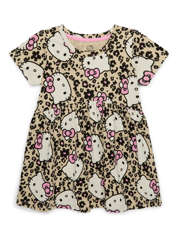 Hello Kitty Toddler Girls Print Drop Waist Dress with Long Sleeves ...