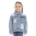 thumbnail image 1 of Hello Kitty Toddler Girl Denim Jacket with Back Graphic and Crochet Lace, Sizes 12M-5T, 1 of 28