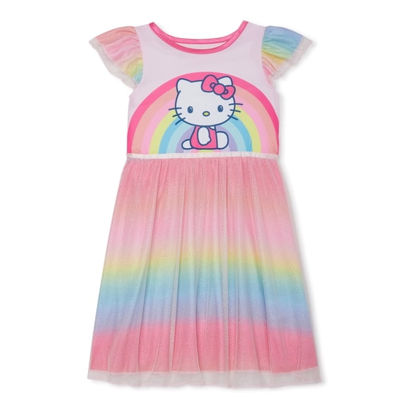 Hello Kitty Toddler Girl Flutter Sleeve Fantasy Nightgown Pajamas